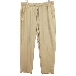 Elizabeth & Nicole Pants Womens 2XL Brown Lightweight Pockets Elastic Waist Boho